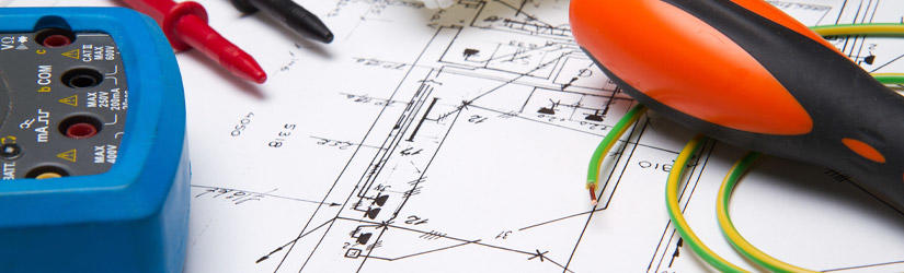 Cable diagram with current measuring device lying on it and other devices, which are only scarcely recognizable